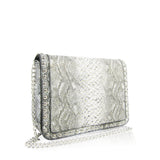 Reptile Braid Trim Shoulder Bag - Black / White image
