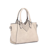 Tallulah V-Cut Angular Handbag - Beige image