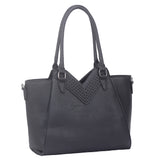 Talia V-Cut Angular Handbag - Black image