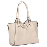 Talia V-Cut Angular Handbag - Beige image