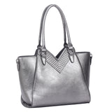 Talia V-Cut Angular Handbag - Grey image