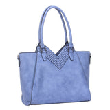 Talia V-Cut Angular Handbag - Navy Blue image