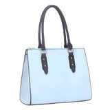 Lili Contrast Strap Simple Tote - Blue image