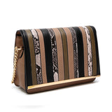 Roxanne Stripe Mix Cross Body Bag - Taupe image