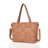 Eloise laser cut shopper bag - BEIGE image
