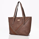 Abhy stripe detail tote - DK KHAKI image