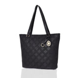 Agnese criss cross pattern tote - BLACK image