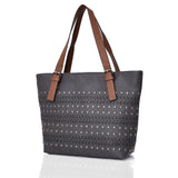 Jodee laser cut shopper bag - DK GREY image