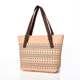 Jodee laser cut shopper bag - BEIGE image