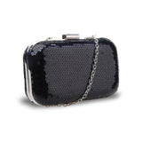 Adeline Sequin Box Clutch - Black image
