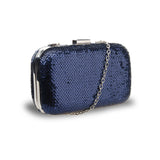 Adeline Sequin Box Clutch - Navy Blue image
