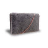 Frankie Faux Fur Box Clutch - Light Grey image