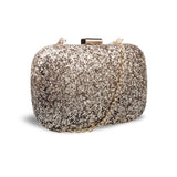 Trixie Textured Glitter Box Clutch - Gold/Black image