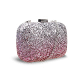 Trixie Textured Glitter Box Clutch - Silver/Pink image