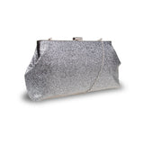 Gabriella Glitter Clutch - Silver with Black Undertone image