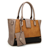 Semeria Colour Block Tote Bag - Dark Beige image