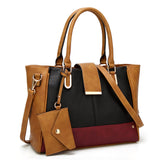 Semeria Colour Block Tote Bag - Tan image