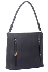 Lianne Zip Front Shopper - Black image