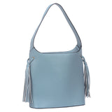 Tilly Tassel Side Tote Bag - Teal Blue image