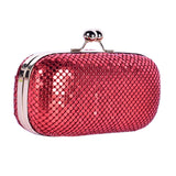 Afia chainmail clip top clutch bag - Red image