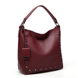 Sierra Studded Tote Bag - Burgundy image