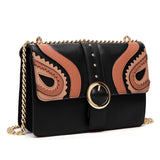 Shea Buckle Cross Body Bag - Black / Nude image