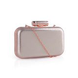 Shimmer Box Bag With Cylinder Clasp Fastening - Bronze image