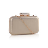 Shimmer Box Bag With Cylinder Clasp Fastening - Gold image