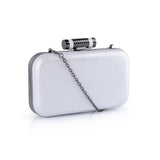 Shimmer Box Bag With Cylinder Clasp Fastening - Silver image