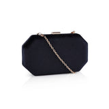 Textured Velvet Angled Box Bag - Black image