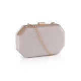 Textured Velvet Angled Box Bag - Champagne image
