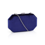 Textured Velvet Angled Box Bag - Navy image