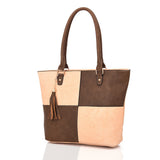 Carlie Tassel Twin Colour Tote Bag - Beige image