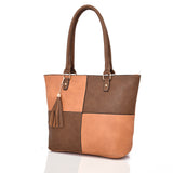 Carlie Tassel Twin Colour Tote Bag - Tan image