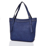 Cordelia Stud Trim Textured Shopper Bag - Cobalt Blue image