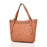 Cordelia Stud Trim Textured Shopper Bag - Tan image