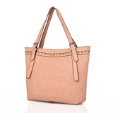 Cordelia Stud Trim Textured Shopper Bag - Light Pink image