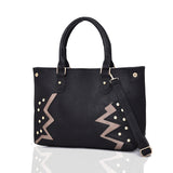 Elodie Pattern And Stud Tote Bag - Black image