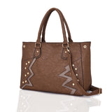 Elodie Pattern And Stud Tote Bag - Dark Khaki image