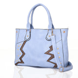 Elodie Pattern And Stud Tote Bag - Light Blue image