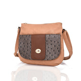Carrie-Ann Ostrich Pocket Cross Body Bag - Beige image