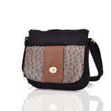 Carrie-Ann Ostrich Pocket Cross Body Bag - Black image