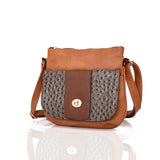 Carrie-Ann Ostrich Pocket Cross Body Bag - Tan image