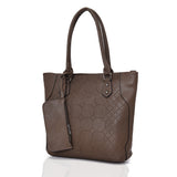 Brielle Textured Shopper With Purse - Dark Khaki image