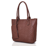 Brielle Textured Shopper With Purse - Red Brown image