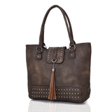 Irina Stud And Tassel Shopper - Brown image