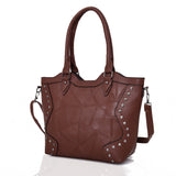 Marrie Studded Tote Bag - Red Brown image