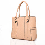 Lollie Stitch Panel Shopper Bag - Beige image