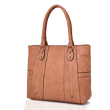 Lollie Stitch Panel Shopper Bag - Yellow Brown image