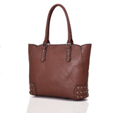 Britta Stud Tote Bag - Red Brown image